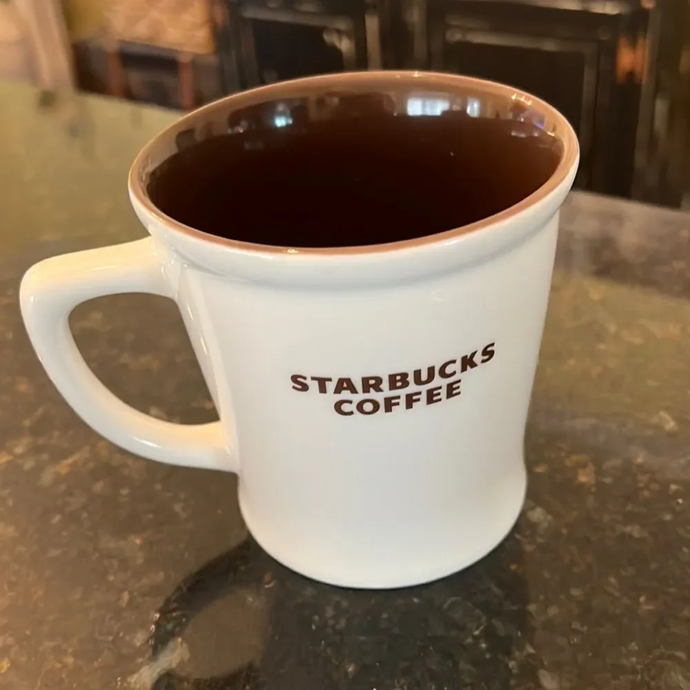 Starbucks Oversized 2009 Retro Style Bone China Coffee Mug  EUC